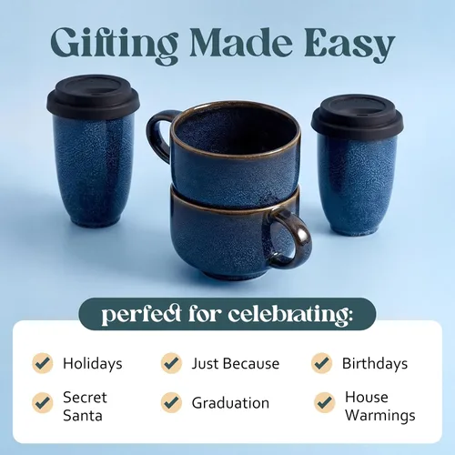 Vista 7 de NOVA CERAMICS Taza de viaje – Taza de viaje de cerámica con tapa – Taza de café de viaje única para llevar – Vaso de café apto para microondas