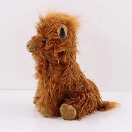 Vista 4 de Juguetes de peluche de vaca escocesa de las tierras altas de 11 pulgadas, animales de peluche suaves y tiernos adecuados para decoración del hogar