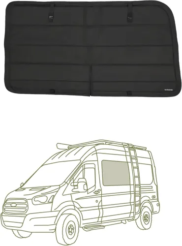 Vista 18 de Cubierta opaca aislante para ventana diseñada para Ford Transit alto/medio, borde de plástico completo de 130 pulgadas de longitud, ventana trasera