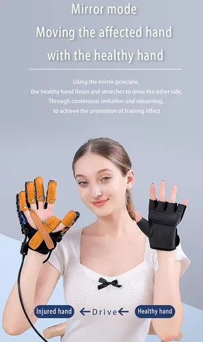 Vista 8 de Guantes de robot de rehabilitación para rehabilitación de accidentes cerebrovasculares, dispositivos de fortalecimiento de manos, velocidad