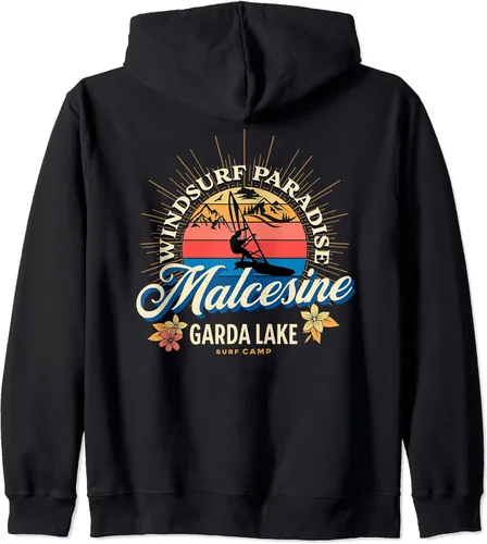 Vista 2 de Malcesine Windsurf Garda Lake Garda Zip Hoodie
