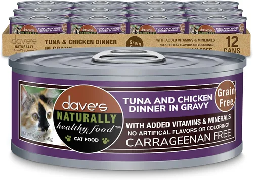 Vista 18 de Dave's Pet Food Grain Free Wet Cat Food (Minced Chicken in Gravy), Naturally Healthy Canned, Added Vitamins & Minerals, Wheat, Gluten & GMO-Free