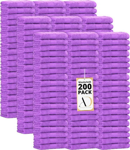 Vista 27 de Ample Decor Toallas 100% algodón de 12 x 12 pulgadas, 600 GSM, suaves y absorbentes, duraderas, juego de 10, color beige