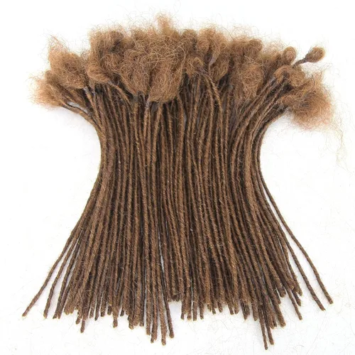 Vista 12 de Minilocs - Extensiones de rastas de 0.1 in, 100 hebras, extensiones de cabello humano rubio miel, marrón, trenzas de ganchillo