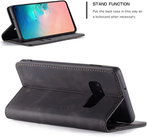 Vista 4 de Funda de cuero estilo cartera vintage para Samsung S