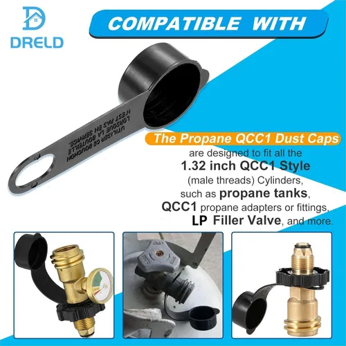 Vista 6 de Tapones antipolvo para válvula de tanque de propano QCC1 para medidor de válvula de llenado LP OPD, 10
