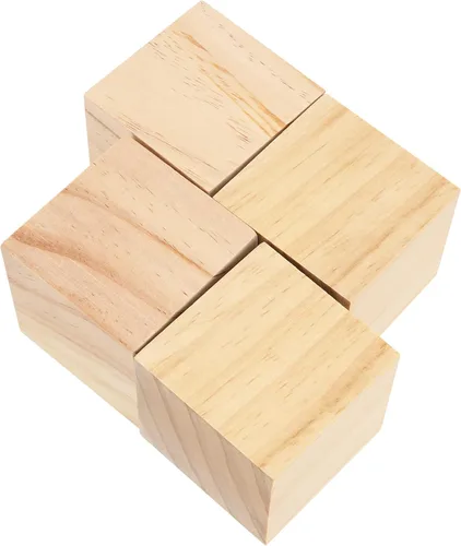 Vista 7 de NINGWAAN - 45 cubos de madera para manualidades de 2 pulgadas, bloques cuadrados para tallar madera, cubos de madera sin terminar, bloques de madera