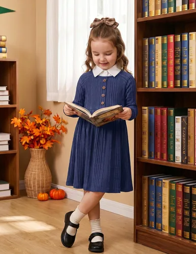 Vista 5 de Arshiner Suéter de manga larga para niñas pequeñas, vestidos de otoño e Azul marino