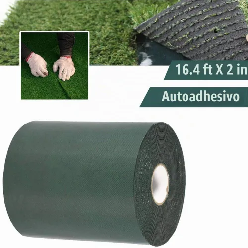 Vista 2 de TYLife Cinta de césped artificial de doble cara (2inx16ft), cinta autoadhesiva para costura artificial, cinta de alfombra para césped, unión