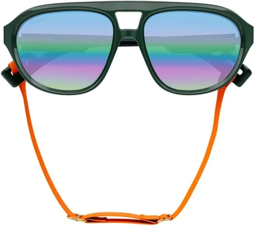Vista 3 de Gucci GG1239S 003 GreenGrey Pilot Mens Sunglasses