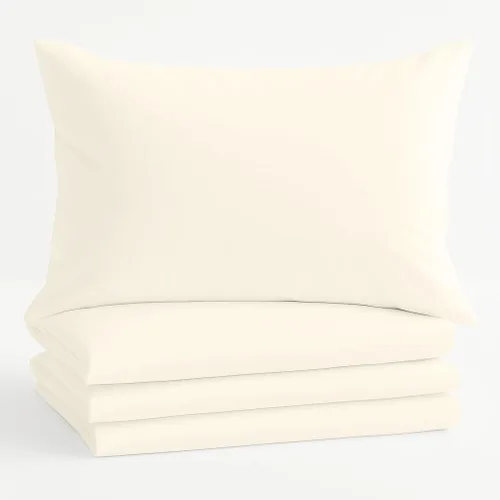 Vista 19 de Comfort Beddings Juego de 4 fundas de almohada estándar, 100% algodón orgánico de 600 hilos, fundas de almohada de algodón rosa rubor, fundas