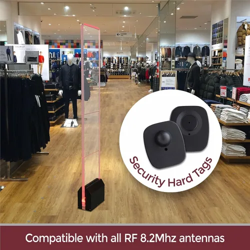 Vista 7 de Mini etiquetas de seguridad RF 8.2MHz con pin - 250 unidades - Seguridad de punto de control compatible para prevención de robos - para ropa