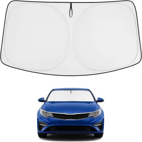 Vista 114 de Proadsy Parasol para parabrisas Rivian R1S 2022-2025 2026 de 4 capas plegable, protector de parasol frontal que bloquea los rayos UV, mantiene