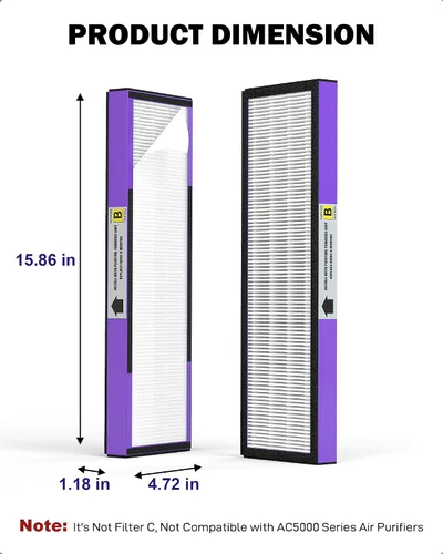 Vista 7 de FLT4850PT H13 True HEPA Filtro de repuesto B, compatible con Guardian AC4850PT AC4825 AC4900 CDAP4500AC4300, paquete de 2 filtros HEPA y 6