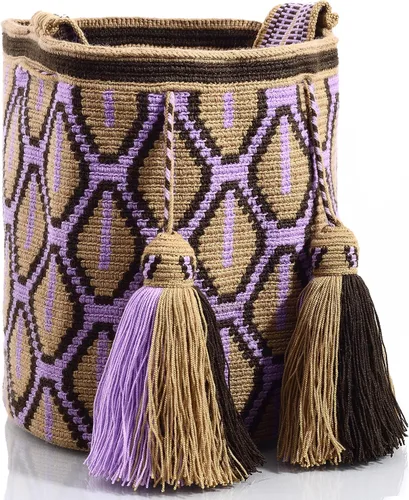 Vista 3 de WYOU Designer Collection, Handwoven Hobo Bucket Bag in Wayuu Crochet