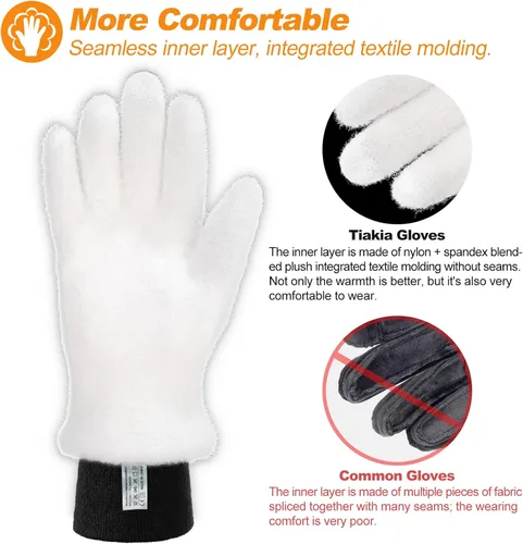 Vista 4 de Tiakia Guantes térmicos de invierno para ciclismo, cálidos, para clima frío, para deportes, antideslizantes, resistentes al viento, para hombres