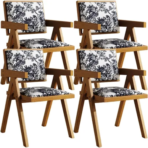 Vista 28 de YVYKFZD Juego de sillas de comedor de madera maciza, sillas de cocina sin brazos, silla de comedor tapizada con respaldo, sillón de terciopelo