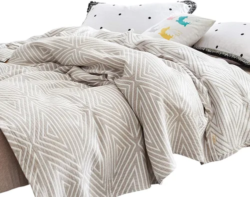 Vista 13 de MEJU Manta ligera de muselina marrón para perros, cachorros, para niños, para cama, sofá, 100% algodón peinado, de 3 capas, suave y cálida