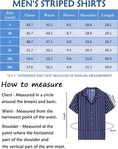Vista 6 de COOFANDY Camisas hawaianas para hombre, camisa de manga corta, a rayas, camisas de playa con botones