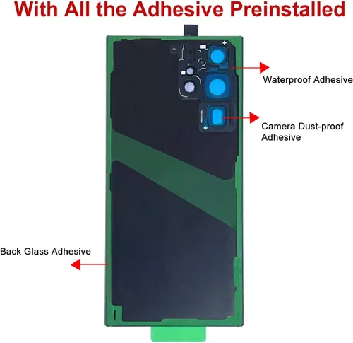 Vista 4 de Reemplazo de cristal trasero trasero para Samsung Galaxy S22 Ultra 6.8 pulgadas 5G con kit de herramientas de reparación y adhesivo preinstalado