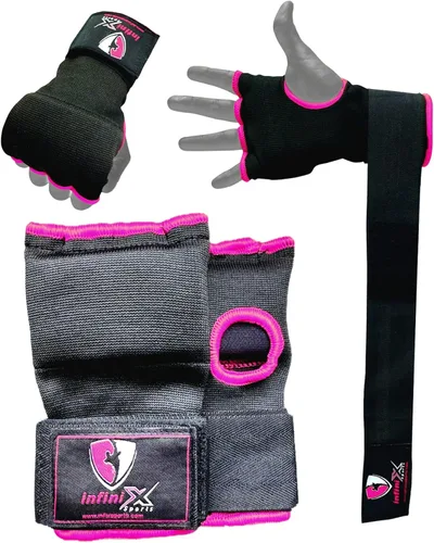Vista 8 de Guantes interiores de gel para boxeo, vendajes acolchados elásticos debajo de los mitones, envolturas rápidas para niños, hombres y mujeres