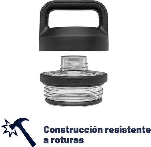 Vista 4 de YETI Rambler Botella de 18 oz, aislada al vacío, de acero inoxidable con tapa Chug, negro
