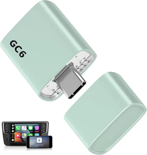 Vista 10 de Adaptador inalámbrico CarPlay para iPhone, convierte Apple CarPlay con cable de fábrica a inalámbrico, mini USB/USB-C CarPlay Dongle, reconexión