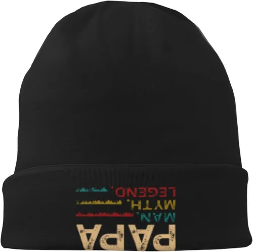 Vista 8 de Papa Man Myth Legend Funny Beanie Warm Knit Hat Soft Skull Cap for Men Women
