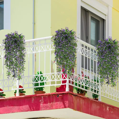 Vista 7 de Planta colgante de imitación, plantas artificiales, vegetación sintética, enredaderas falsas, plantas colgantes falsas para interiores y exteriores