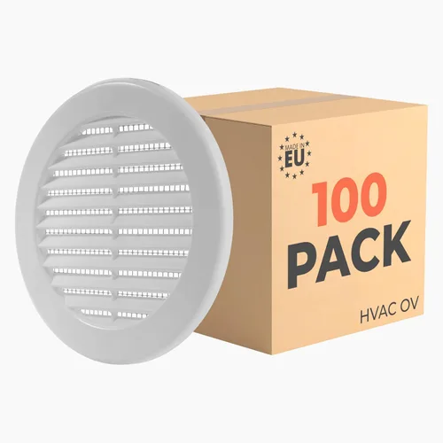 Vista 47 de Paquete de 10 cubiertas redondas de ventilación de aire de 4 pulgadas – Deflector de ventilación de aire Soffit de plástico blanco con malla