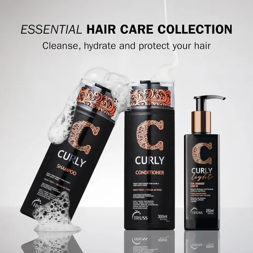 Vista 6 de TRUSS Champú para cabello rizado, queratina y aceite de aguacate
