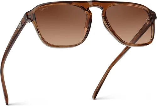 Vista 18 de wearme Pro - Lentes de sol polarizados, estilo aviador moderno, con un puente, cuadrados, para hombre Lente tintada negra/roja