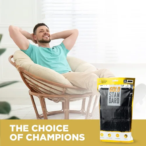 Vista 6 de Gold Standard Paquete de 4 calzoncillos de algodón para hombre, ropa interior para hombre con algodón suave elástico y transpirable de primera