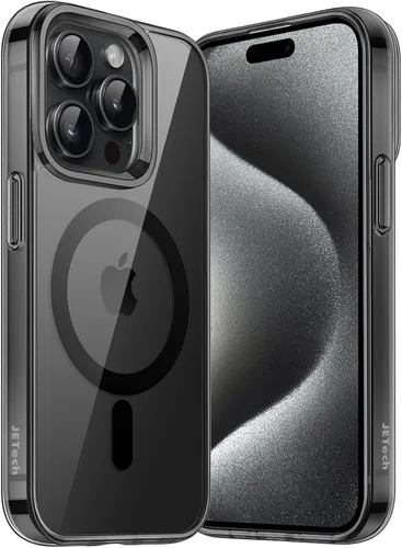 Vista 10 de JETech Funda magnética para iPhone 15, color negro y blanco Compatible con MagSafe, funda protectora a prueba de golpes, resistente a