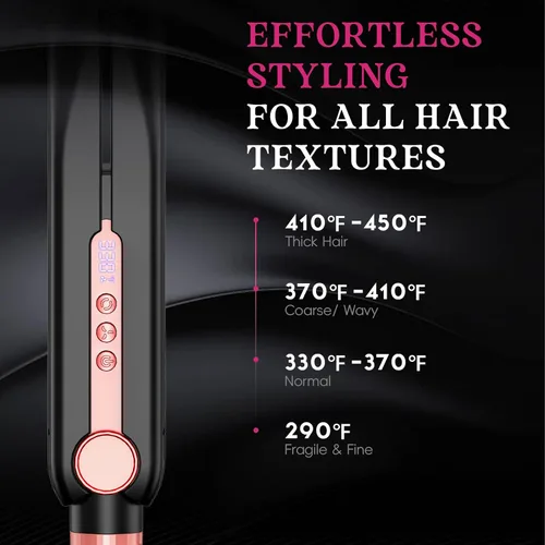 Vista 5 de SKIMI Airflow Styler, plancha de pelo de titanio alisadora de cabello plana, rizador de pelo profesional con tomas de aire de enfriamiento