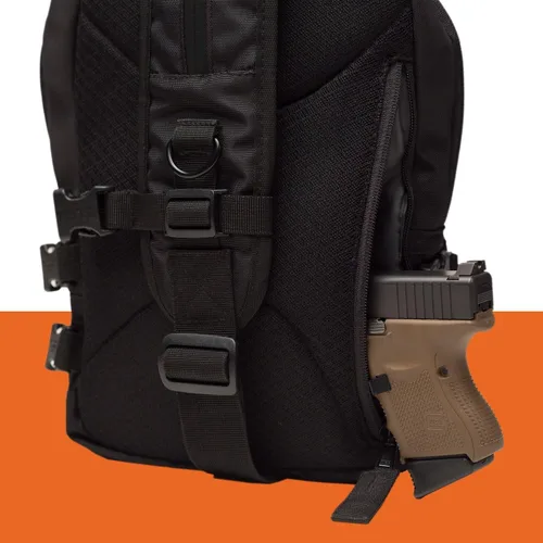 Vista 4 de Mochila oculta para hombres y mujeres, American Rebel Small Freedom - Mochila de transporte oculta, negro, camuflaje (Camo Black), Compacto