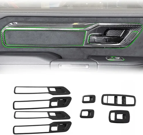 Vista 8 de 2 piezas para Dodge RAM 1500 TRX 2019-2023 Cubierta del panel de palanca de cambios de consola central Accesorios interiores ABS