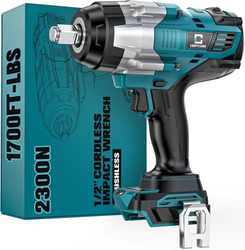 Vista 20 de Llave de impacto inalámbrica de 1/2 pulgada para batería DeWalt Max20V: Llave de impacto de alto torque de 1700 pies-libras, herramienta de servicio