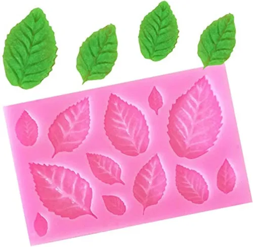 Vista 15 de Molde de caramelo de hojas huecas 3D de hojas de coral, moldes de chocolate, moldes de silicona para fondant de encaje, molde para pastel, molde