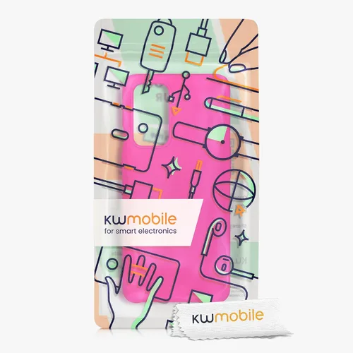 Vista 7 de kwmobile Funda compatible con OnePlus 9 (versión EU/NA) - Funda de silicona TPU con acabado suave - Rosa neón