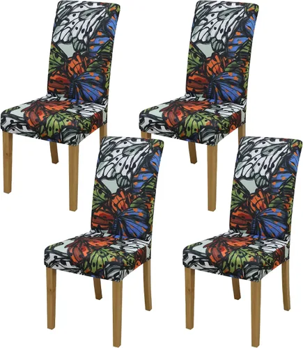 Vista 85 de Fundas para Sillas de Comedor, Juego de Fundas para Sillas de Comedor de 4 Piezas, Fundas Elásticas para Sillas de Cocina, Fundas para Sillas