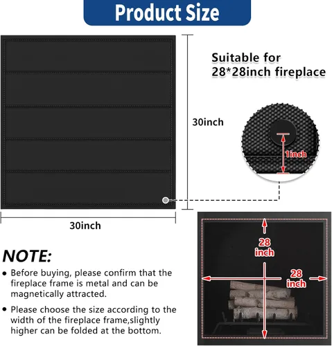 Vista 2 de Funda magnética para chimenea, bloquea la chimenea que detiene la pérdida de calor, tapón de chimenea para interiores, ahorra energía, cubierta