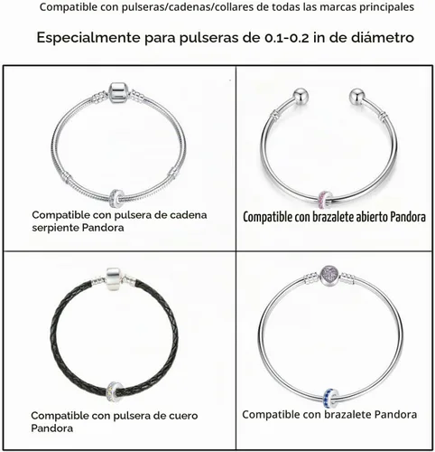Vista 4 de Colgantes de clip de plata de ley para pulseras Pandora Azul (1 unidad)