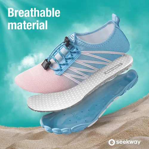 Vista 3 de SEEKWAY - Zapatos de agua unisex, de secado rápido, tipo calcetín y con sensación de pies descalzos para adultos ideales para playa, natación, río