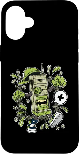 Vista 22 de Diseño de WalkieTalkie de dibujos animados para iPhone 16 para niños en estuche de estilo cómico
