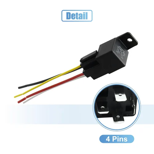 Vista 4 de uxcell JD-2912 4 Pin DC 48V 40A Universal Vehículo Vehículo Motor Fusible Relé Interruptor Potencia con 4 Arnés