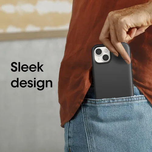Vista 6 de OtterBox Funda para iPhone 14 y iPhone 13 (solamente) - Serie Symmetry + - Negro - Ultra-Sleek - Se ajusta a MagSafe - Bordes elevados para proteger