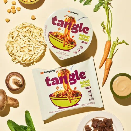 Vista 4 de Tangle Bulgogi Alfredo - Pasta instantánea, 0.53 oz de proteína