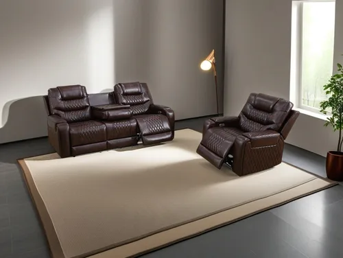Vista 9 de Juego de sofá reclinable eléctrico, seccional de cuero transpirable beige, juego de muebles de sala de estar, 2 piezas, sofá reclinable eléctrico