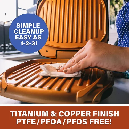 Vista 4 de Panini Press, sandwichera y parrilla compacta para interiores, almacenamiento vertical, rejillas antiadherentes fáciles de limpiar, con luces
